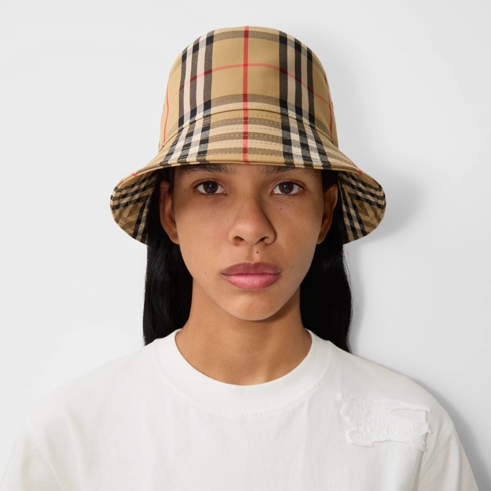 Burberry Beige Check Bucket Hat